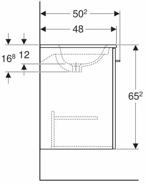 Set dulap suspendat si lavoar Geberit Selnova lava gri inchis 2 usi 80 cm