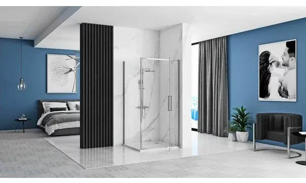 Cabina de dus dreptunghiulara de colt cu usi batante Rea Rapid Swing 100x90 cm