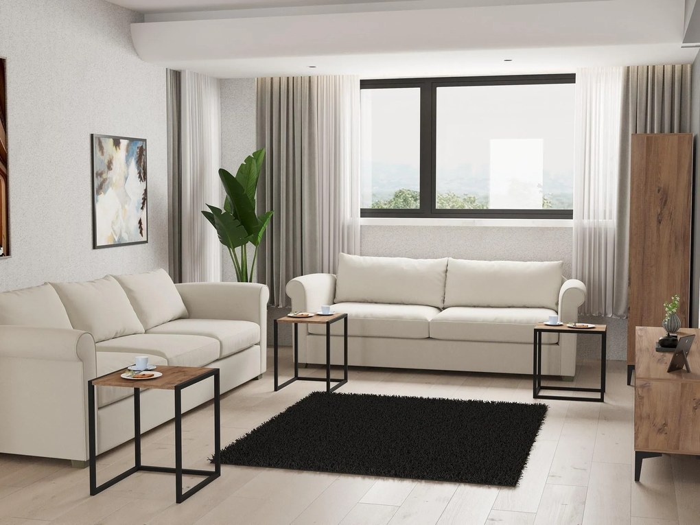 Set 3buc. măsuțe cafea Kibusa (negru + pin atlantic). 1094328