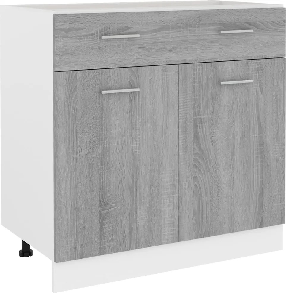 vidaXL Dulap inferior cu sertar “Lyon” gri sonoma 80x46x81,5cm