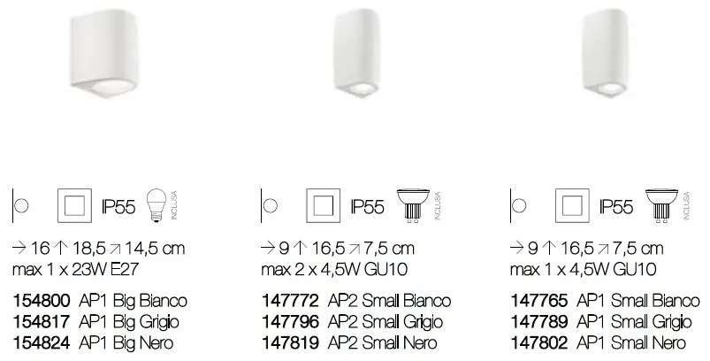 Aplica LED iluminat exterior design modern cu protectie IP55 KEOPE AP2 SMALL gri 147796