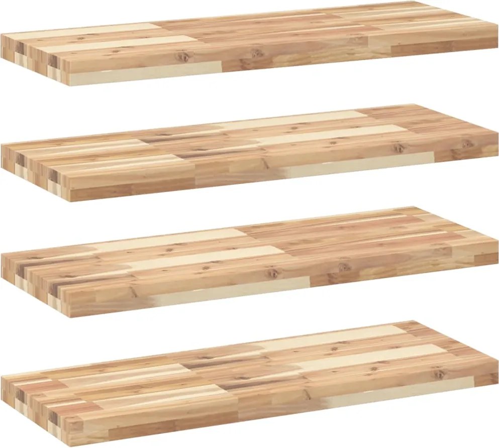 vidaXL Rafturi suspendate 4 buc. 80x30x4 cm lemn masiv acacia netratat