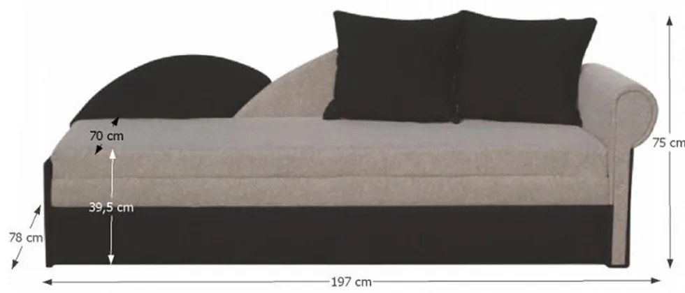 Coltar extensibil, gri/negru, model dreapta, DIANE