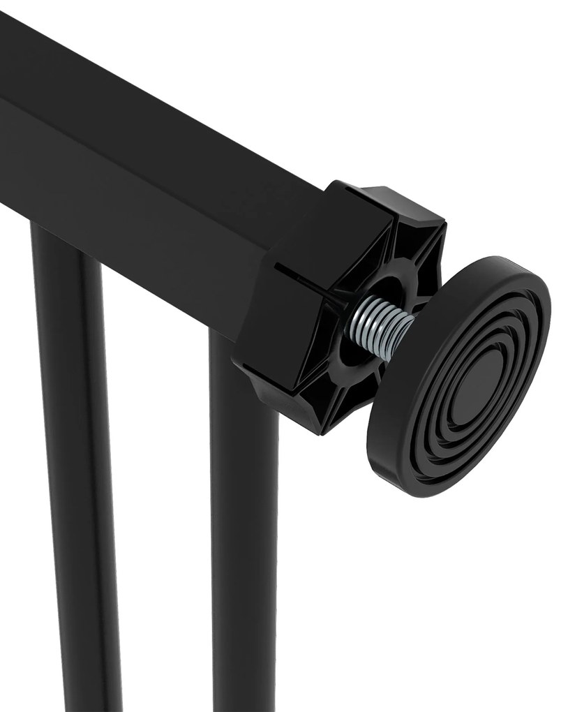 PawHut Poartă de Siguranță pentru Câini cu 2 Extensii, Lățime Reglabilă și Închidere Automată, 74-87x77 cm, Negru | Aosom Romania