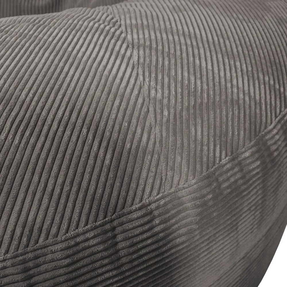 Fotoliu bean bag negru cu tapițerie din catifea reiată Roll 190 – SLOWDOWN