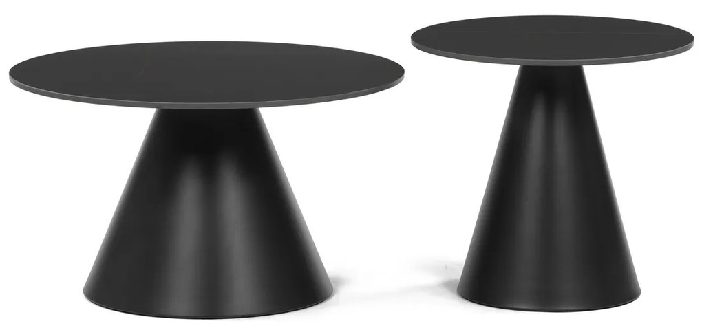 Set de măsuțe de cafe F4118 BK, marmură, 2buc.