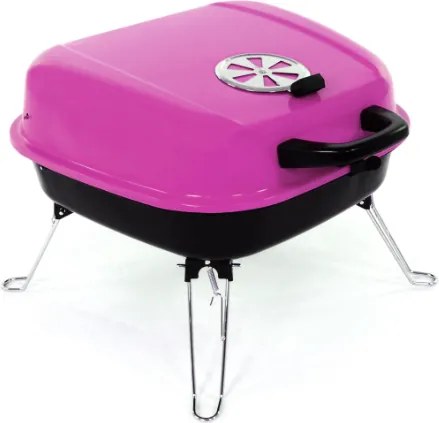 Grătar portabil de cărbune BBQ - roz