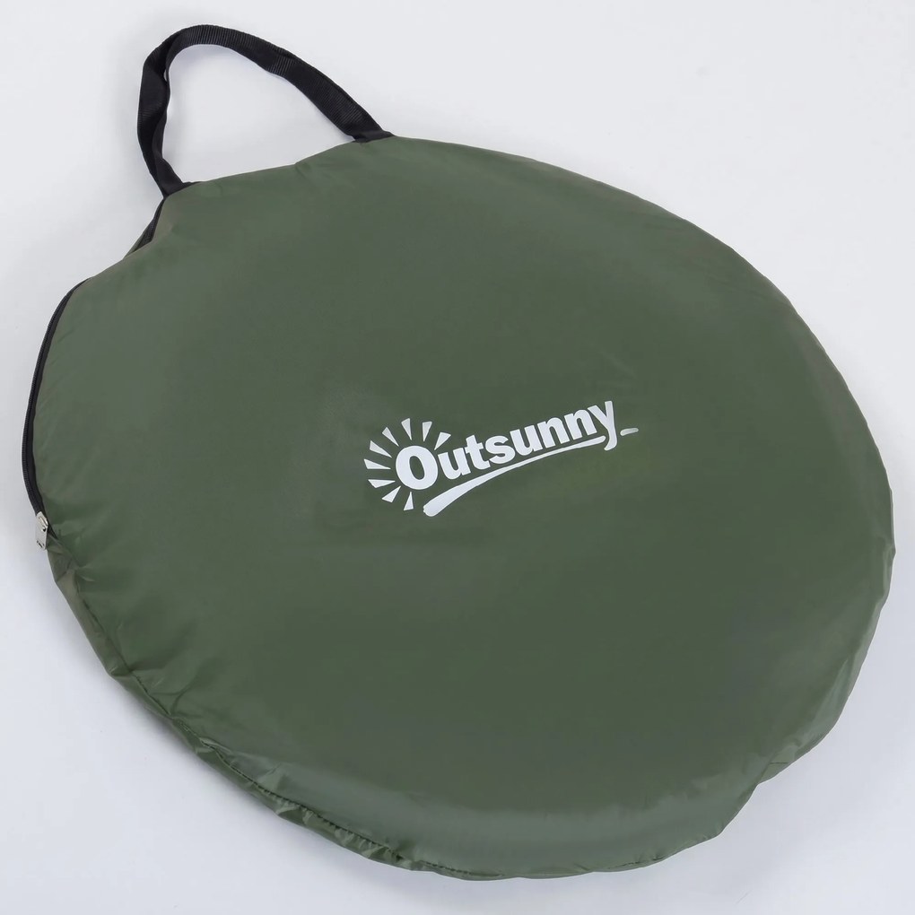 Outsunny Cort de Duș Pop Up Impermeabil cu Intrare cu Fermoar, 100x100x185 cm, Verde | Aosom Romania