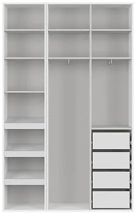 Dulap de haine Flex 23 (alb + gri) (cu oglindă). 1098240