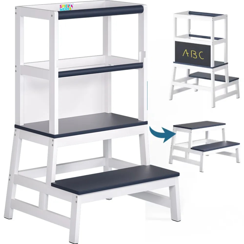 Spielwerk Turn de învățare PLAY din pin, 93x56x49, albă/antracit