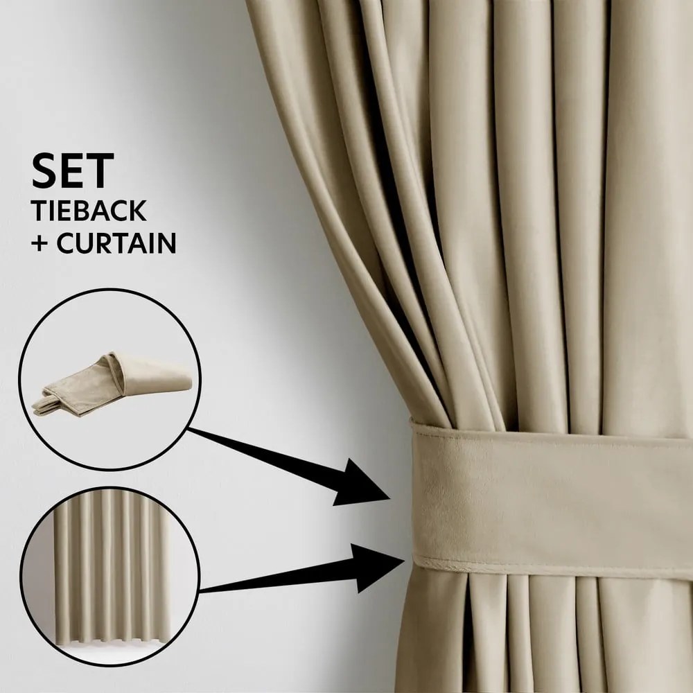 Draperie maro/bej dimout (semi-opacă) din catifea 140x270 cm Eyelets – Restilo