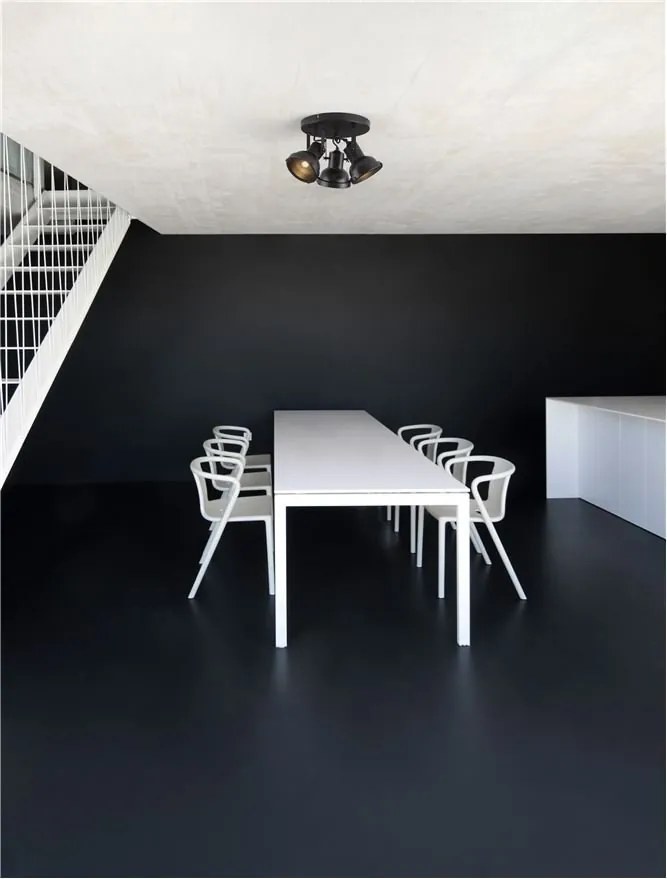 Lustra aplicata metalica design retro RUVI 3 negru
