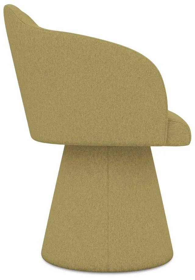 Scaun de sufragerie galben muștar tapițat Kanoa – Makamii