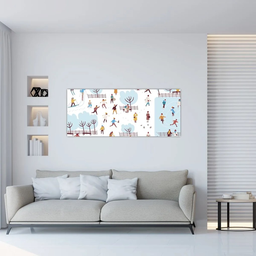 Tablou - O iarnă fericită (120x50 cm)