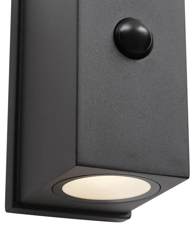 Lampă de perete neagră senzor Lux magnetic incl. LED reîncărcabilă - Baleno