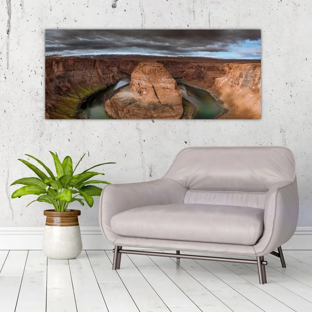Tablou cu lac în stânci (120x50 cm)