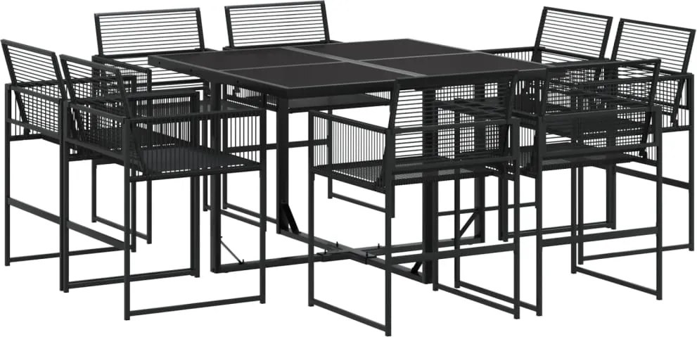 vidaXL Set mobilier de grădină, 9 piese, poliratan