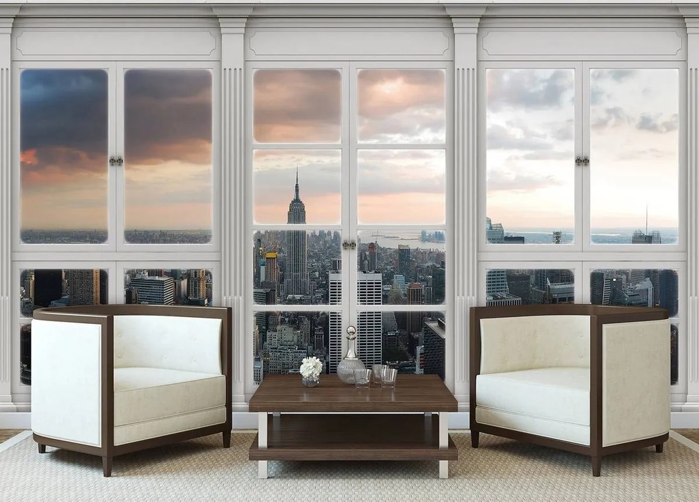 Fototapet - New York - privire din geam (152,5x104 cm)