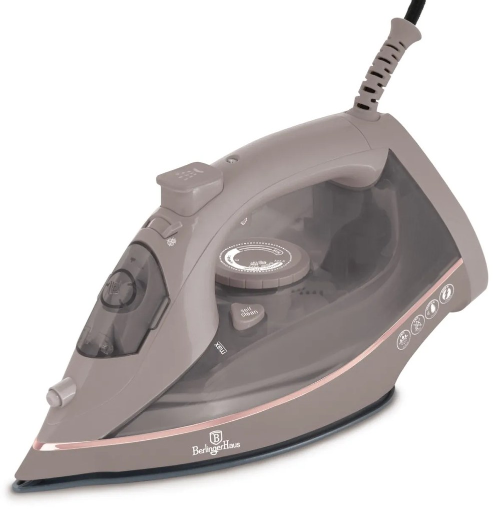 Fier de calcat 2200W cu aburi Taupe Berlinger Haus BH 9594