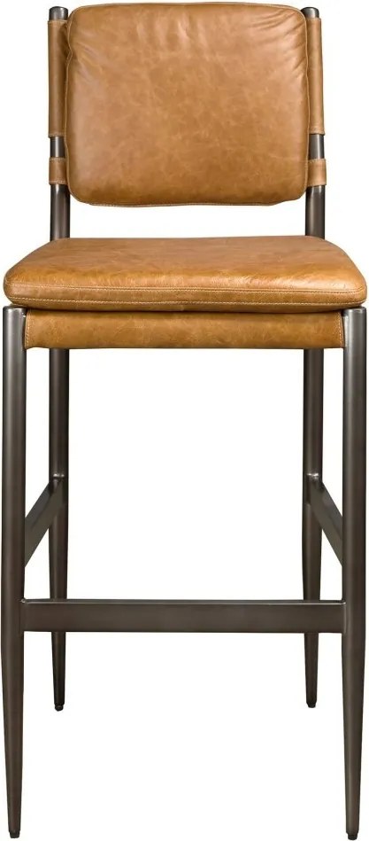 Scaun de bar tapitat cu piele naturala Brown