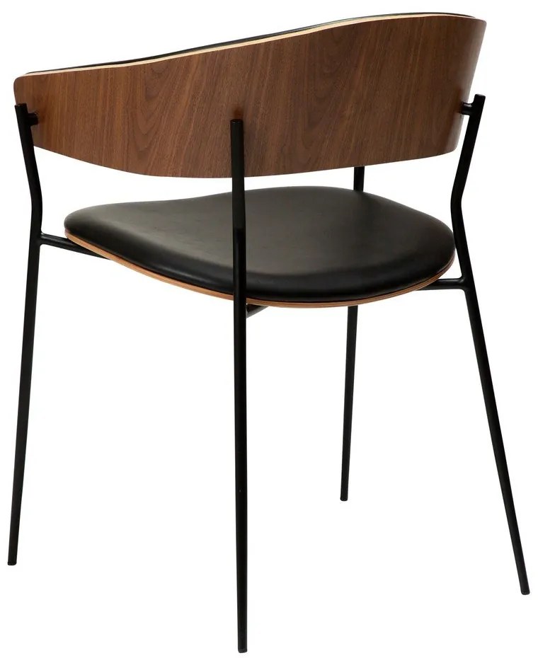 Scaun de sufragerie negru/în culoare naturală închisă cu cotiere Crib – DAN-FORM Denmark