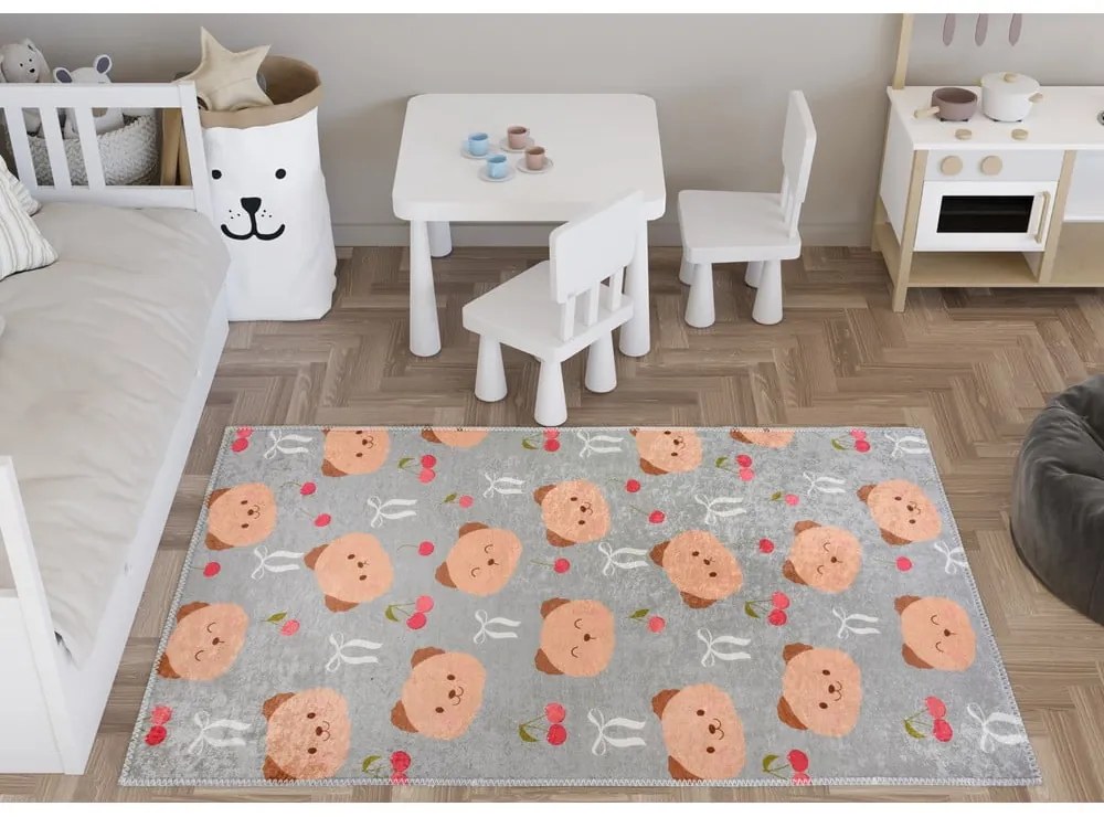 Covor pentru copii gri-maro lavabil 160x230 cm Cute Teddies – Vitaus