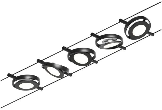 Paulmann 94418 - Set 5x LED/4,5W sistem complet cu cablu ROUNDMAC 230V negru