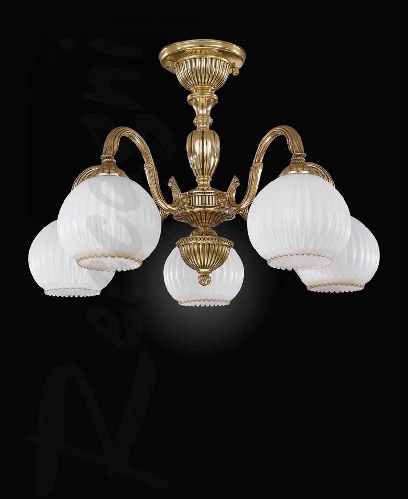 Lustra aplicata cu 5 brate din alama design italian 9300