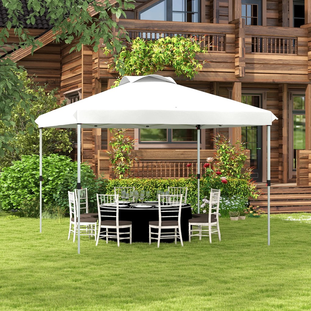 Outsunny Tonelă / pavilion de grădină pop-up pliabil 3 x 3 m cu sac de transport pe roți, înălțimi reglabile | Aosom Romania