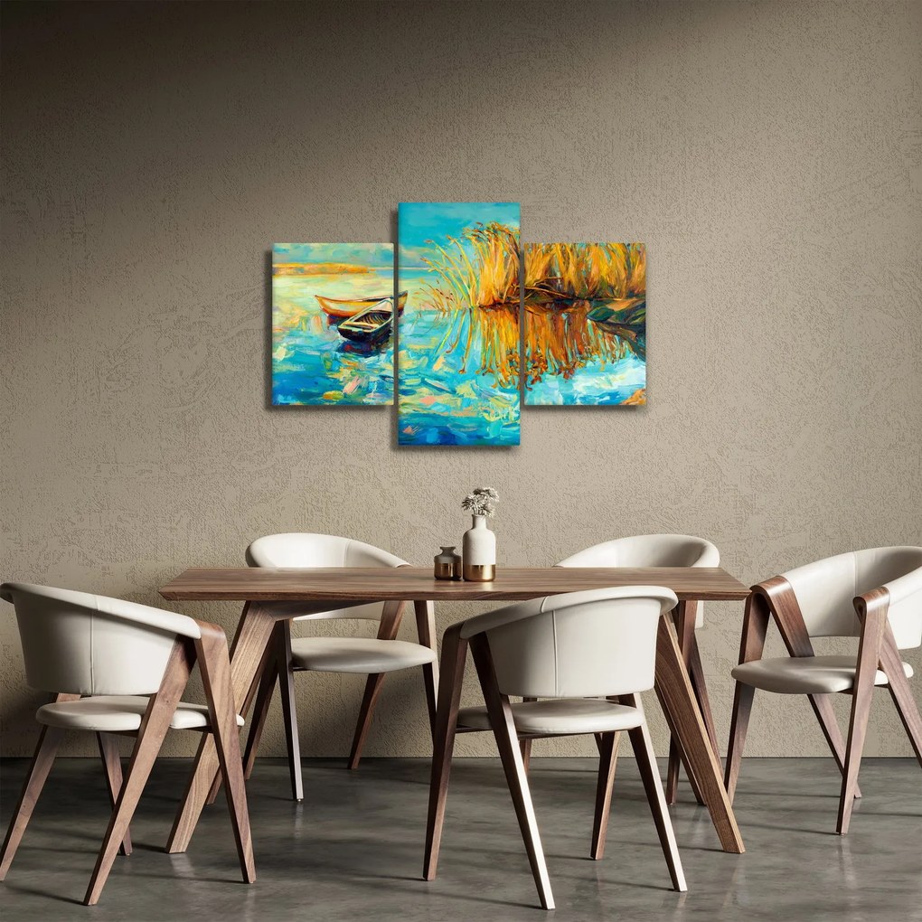 Tablou - Lacul cu bărci (90x60 cm)