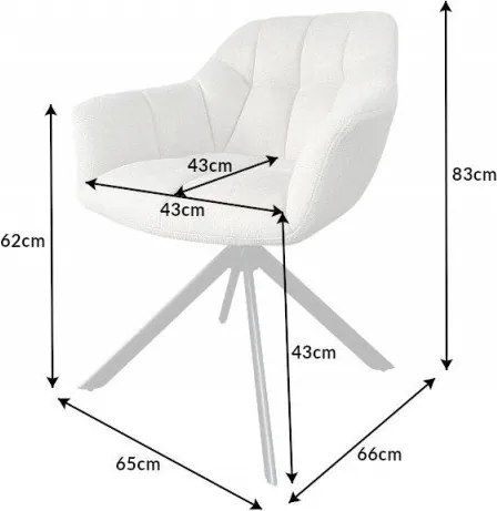 Set 2 scaune pivotante Papillon, tesatura structurala sampanie bej