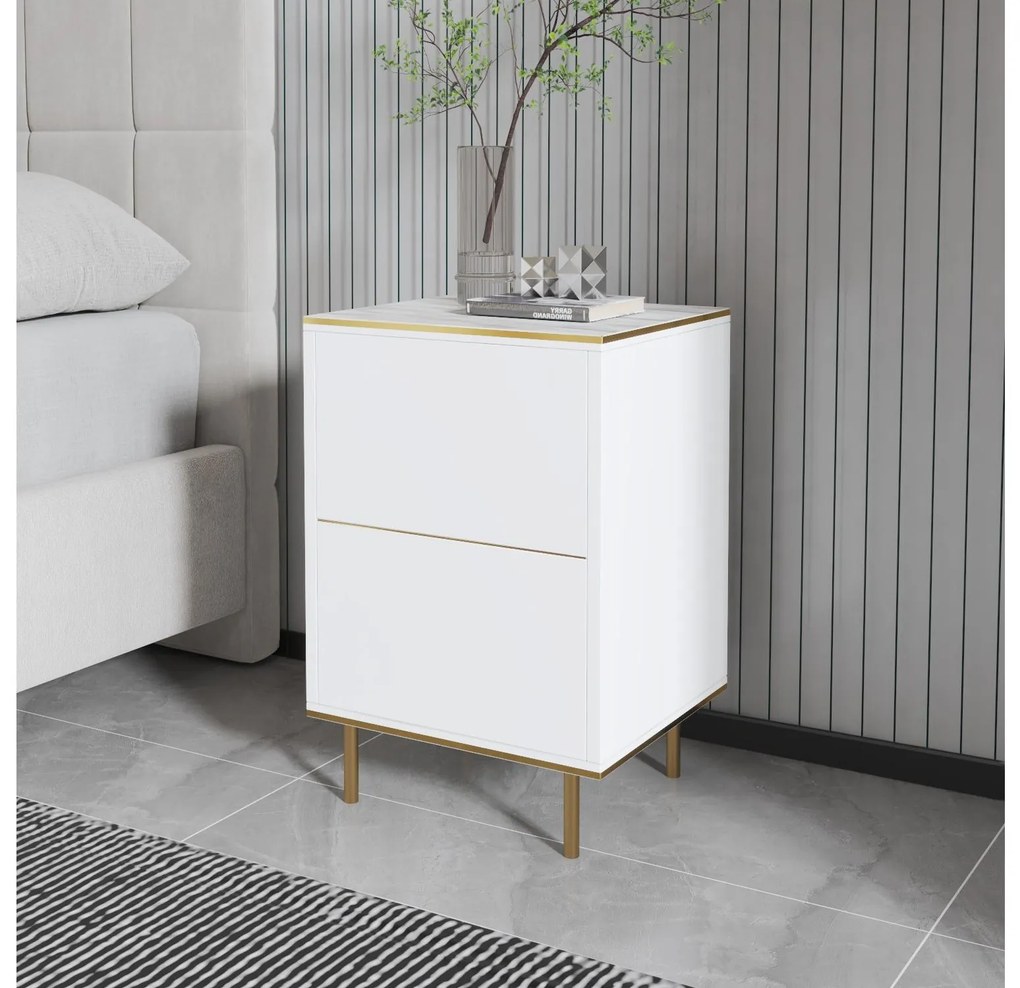 Noptieră Mamene 1 (marmură deschis + auriu) . 1094429