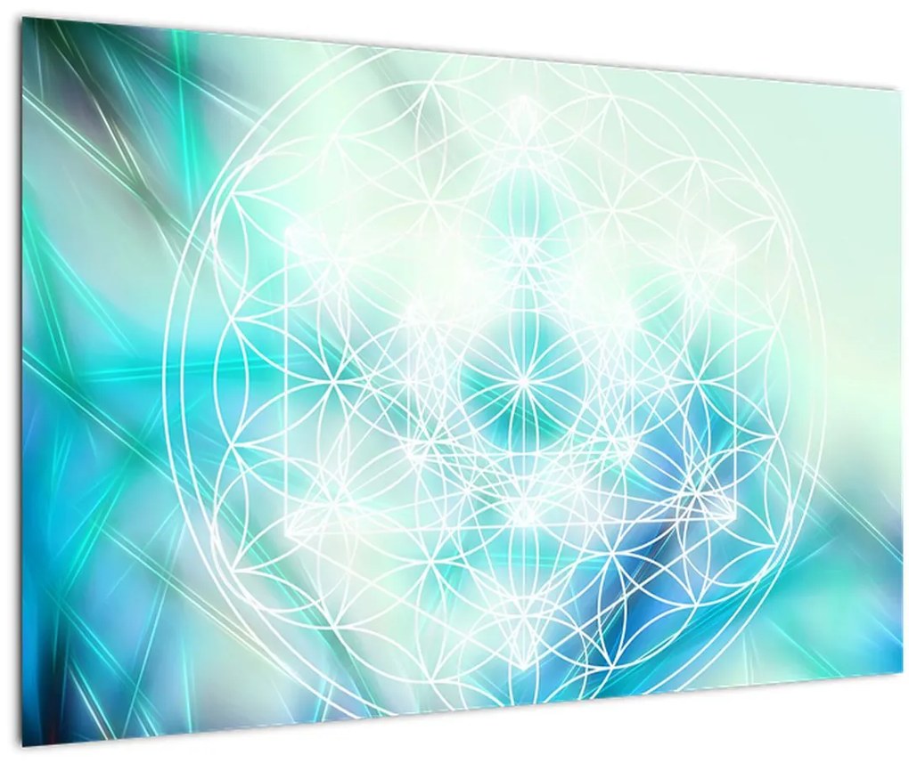 Tablou - Merkaba pe un fundal turcoaz (90x60 cm)