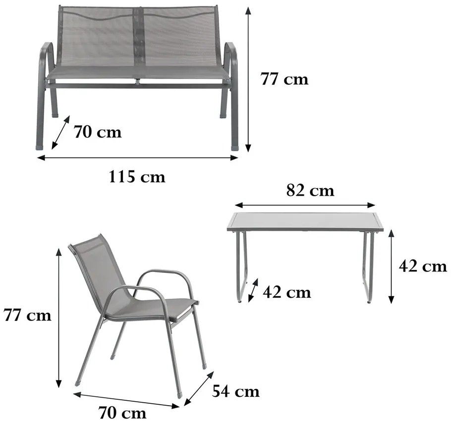 Set mobilier de grădină Lorca 4+1