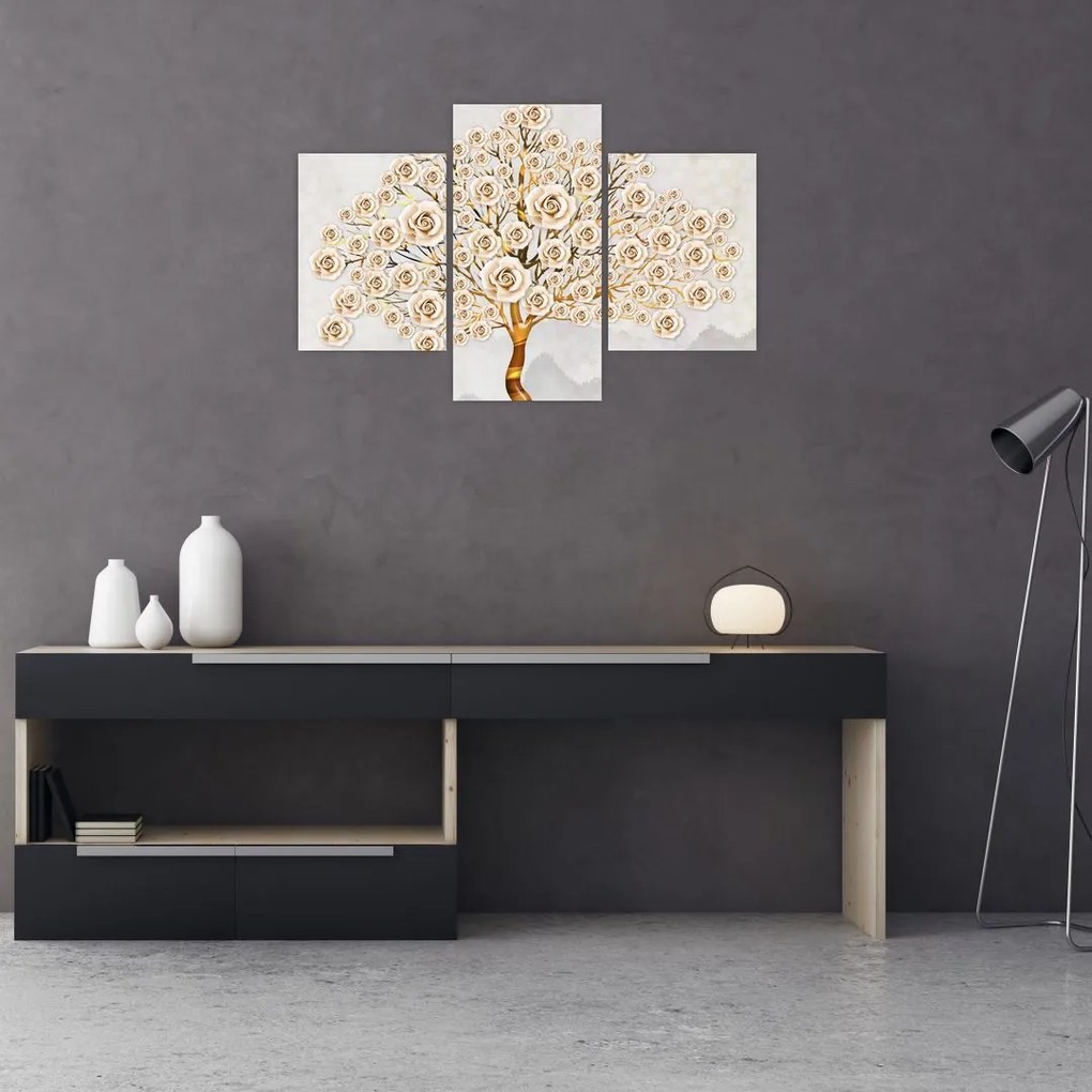 Tablou cu copac cu flori (90x60 cm)