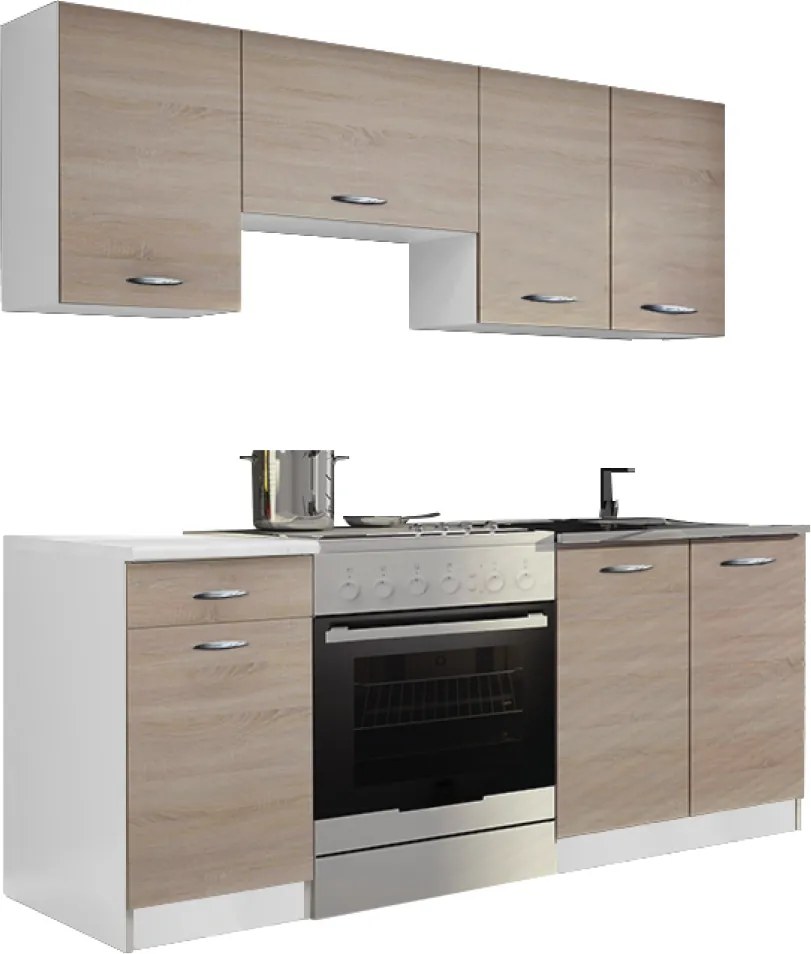 Mobilier de bucătărie 1,8 m, stejar sonoma/alb, APART NEW