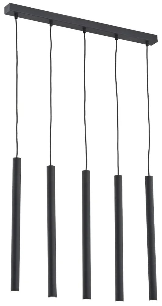 Lustra cu 5 pendule design minimalist Etna plus negru