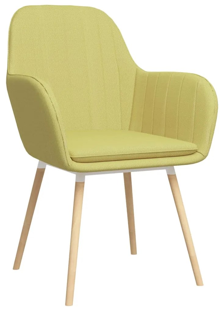 287770 vidaXL Scaune de bucătărie cu brațe, 2 buc., verde, material textil