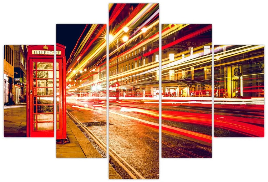 Tablou cu căsuța telefonică roșie din Londra (150x105 cm)