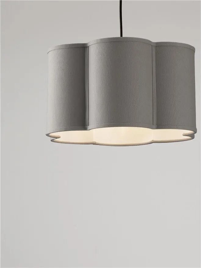 Lustra suspendata cu abajur textil gri BLOOSY