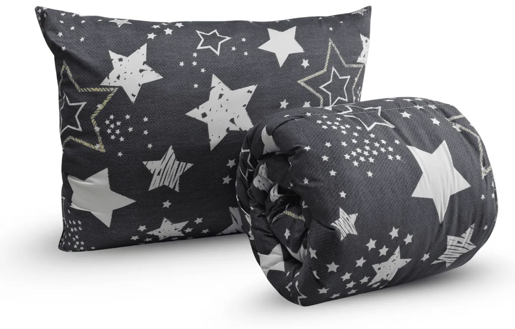Set pilota anuala 140x200 cm din fibra goala cu perna 70x90 cm DREAM STAR