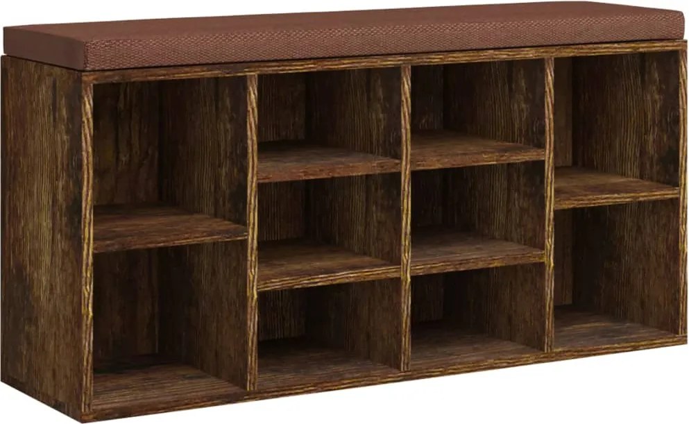 vidaXL Bancă pentru pantofi stejar fumuriu 103x30x48 cm lemn prelucrat