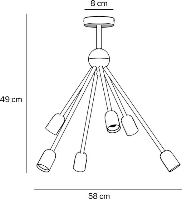 Lustra din alama cu 6 surse de lumina Sputnik