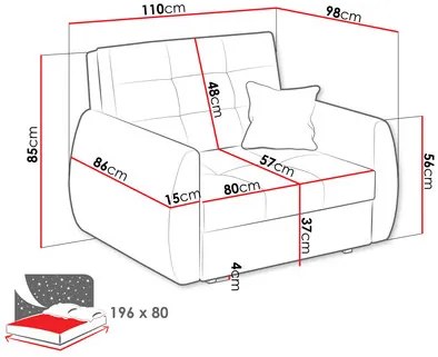 Fotoliu extensibil Clovea Art I (crem) (cu sp. depozitare). Promo -16%. 1105640