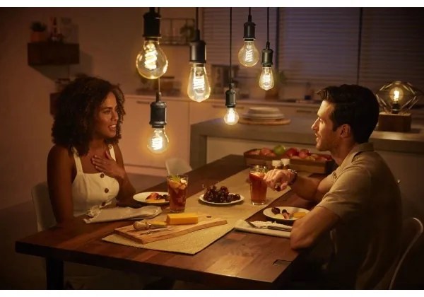 LED Bec dimmabil Philips Hue WHITE FILAMENT G125 E27/7W/230V 2100K