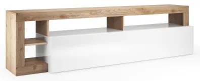Comodă TV LENOR albă/stejar deschis
