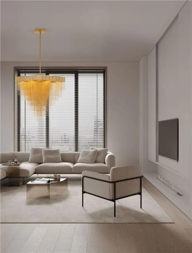 Lustra LED suspendata design modern REVIA aurie