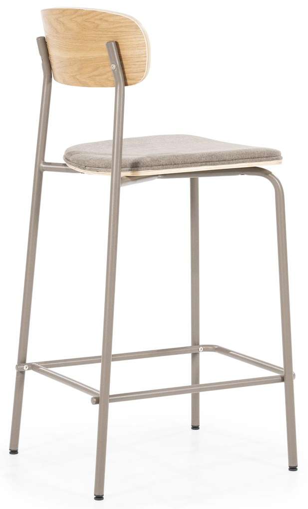Scaun de bar Skoladin lemn de frasin taupe 95 cm