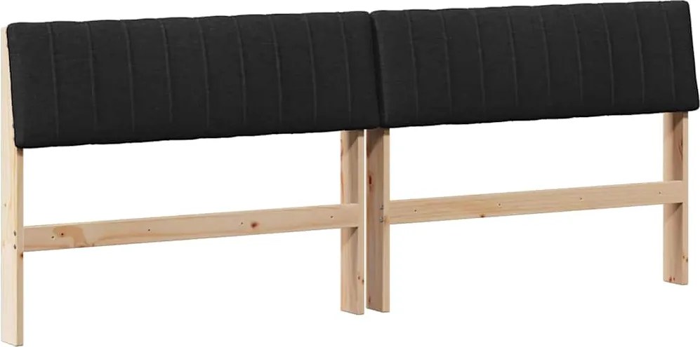 vidaXL Tăblie tapițată Negru 200 cm Lemn de pin masiv