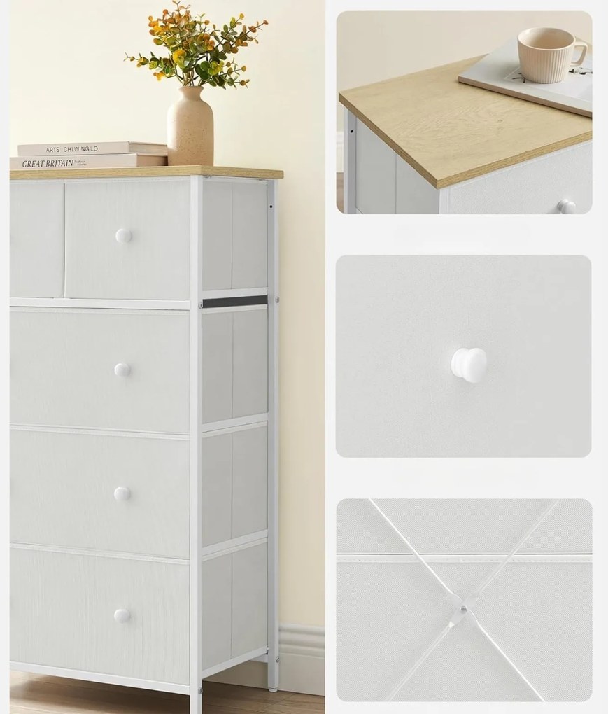 Comoda cu sertare HALLY 53x93 cm, stejar/alb